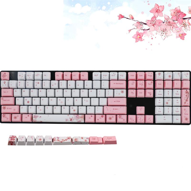 Dye subbed pbt keycap 72/122 keys oem profile keycaps for mx switches dz60/gk64/tkl87/96/108 keyboard sakura keycap