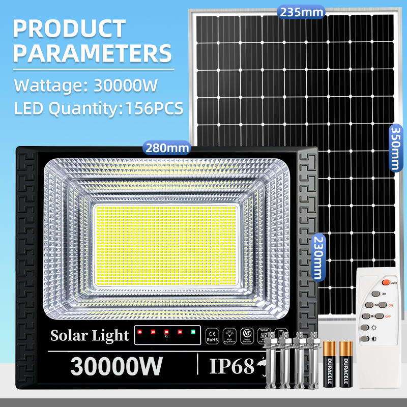 BLUESKY 20000 Watts Solar Light Buy 1 Take 1 IP68 Waterproof Super Bright Outdoor Led Solar Flood Light 8000W With Solar Panel Charging Indicator For Garden Yard Streets 5-Year Warranty