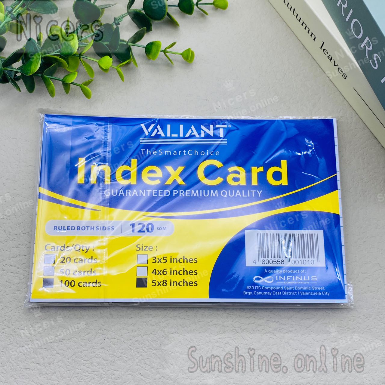 5x8 SIZE INDEX CARD RULED BOTH SIDES 100pcs per pack