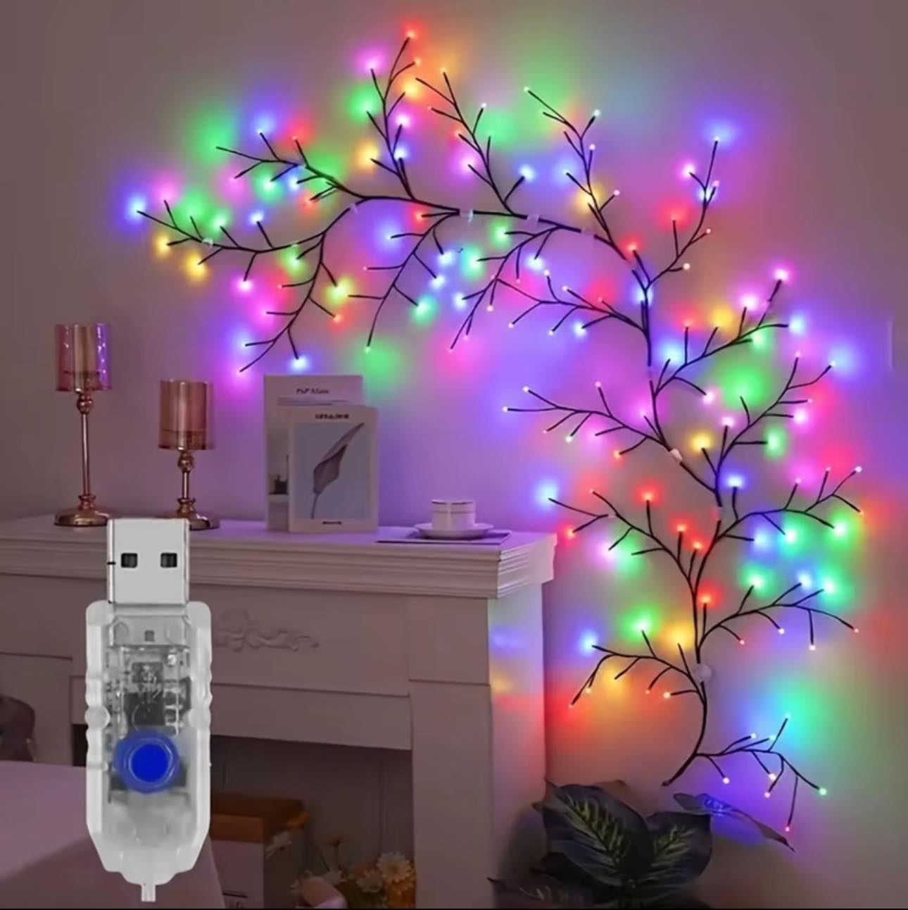 Bendable Willow VineLights Branch Lights USB Rattan Tree DecorativeLight Night Light For Wall Bedroom IndoorOutdoor Tree Branch Lights Room layout flickering lights Vine Fairy StringLights DlySmartphones Christmas