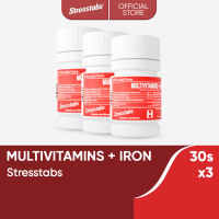 Stresstabs Multivitamins + Iron 30s x3 Fights Stress Restores Mental Focus Maintains Healthy Skin