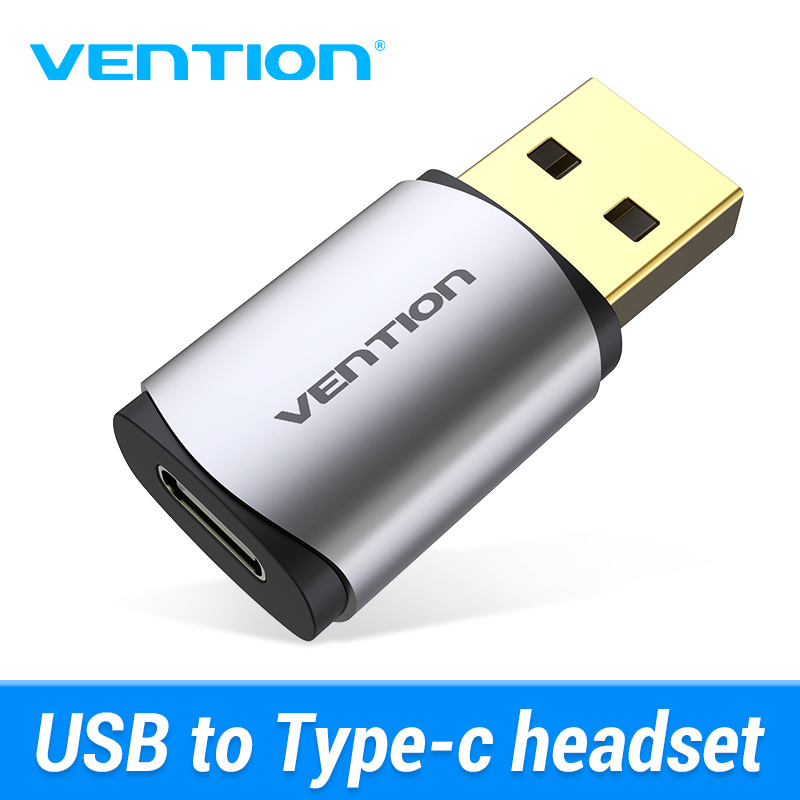 Vention mới bên ngoài Card âm thanh USB chuyển USB sang USB C tai nghe bộ chuyển đổi âm thanh Card âm thanh cho máy tính xách tay PS4 PC loại USB C Card âm thanh