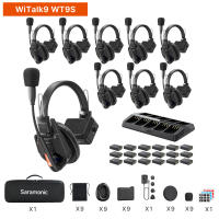 Saramonic WiTalk9 Series 1.9GHz Full-Deplex Wireless Intercom Headset System for Teamwork TV Film Production Drone Shooting Stage Performances Sports Events