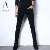 ALVIN# Black basic pants for men