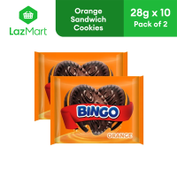 Bingo Orange filled Choco Sandiwch Cookies 28g x 10 - Pack of 2