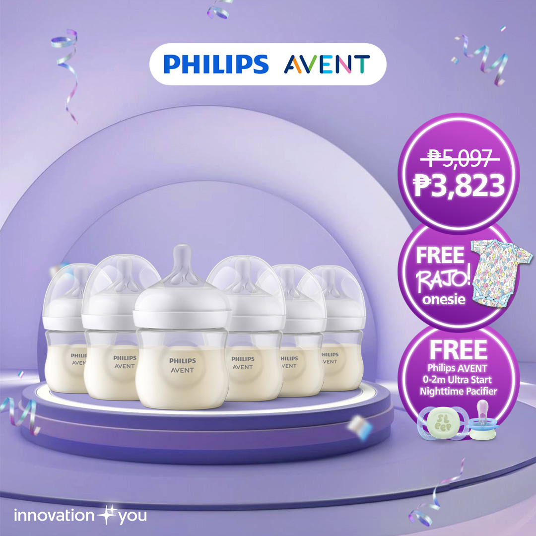 Philips AVENT 4oz Natural Response Baby Bottle 6-pack Bundle