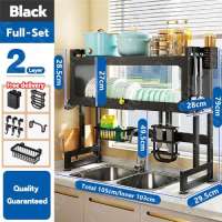 1/2 Layers Dish Cabinet Rack Over Sink Dish Drainer Rack Dish Rack Organizer Stainless Steel Dish Drying Rack Storage Rack Kitchen Organizer Plate Rack Nonslip Multipurpose Rack BIG Size Adjustable 3-Tier Dish Rack with Drainer Plate Drying Storage