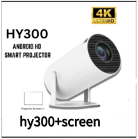 BYTEBEAT HY300 PROJECTOR 8000 Lumens Projector 4K Ultra Full HD 1080P Built-in App Android Smart Box Netflix YouTube Multimedia Mini Flexible Projection Angle Portable Laser Projector HDMI WIFI Phone Wireless Connect Wide Screen Outdoor Home