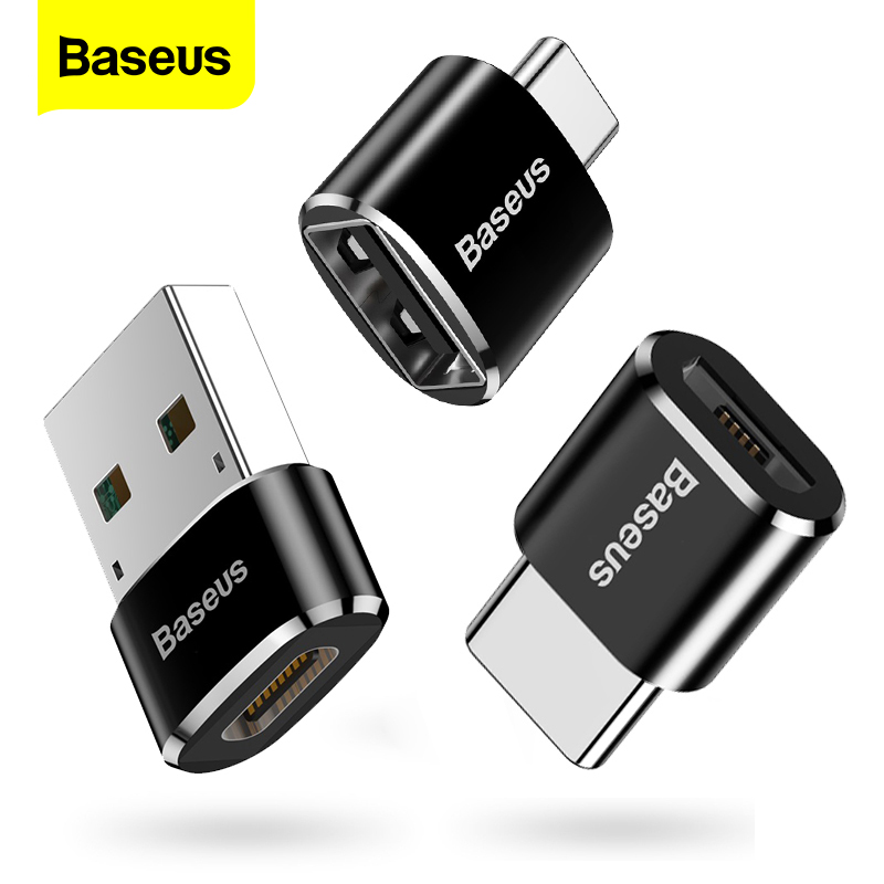 Baseus USB เป็น Type C อะแดปเตอร์ OTG USB USB-C ชายไปยัง Micro USB Type-c ตัวแปลงหญิงสำหรับ Macbook Samsung S20 USBC OTG เชื่อมต่อ