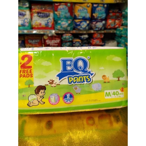 EQ Pants Medium 40 + 2pcs baby diaper