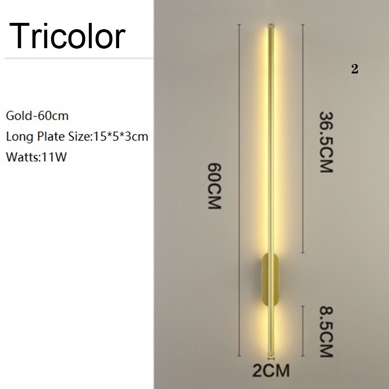 【MG】 Night Lights Long Strip Wall Lamp Bedroom Bedside Lamp Minimalist Wall Light for Living Room