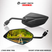 LEGITMOTO ADJUSTABLE SIDE MIRROR MINI SHORT STEM CLEAR AND NON-GRADED LENS UNIVERSAL FOR YAMAHA AND HONDA MOTORCYCLE