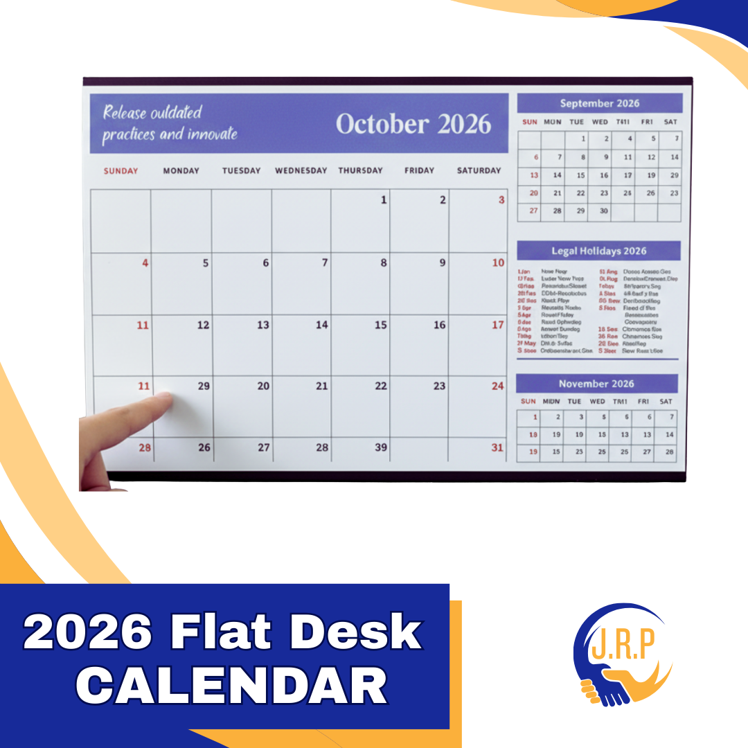 Desk Calendar 2027 & 2026 Planner Colorful Calendar with Jacket and cover