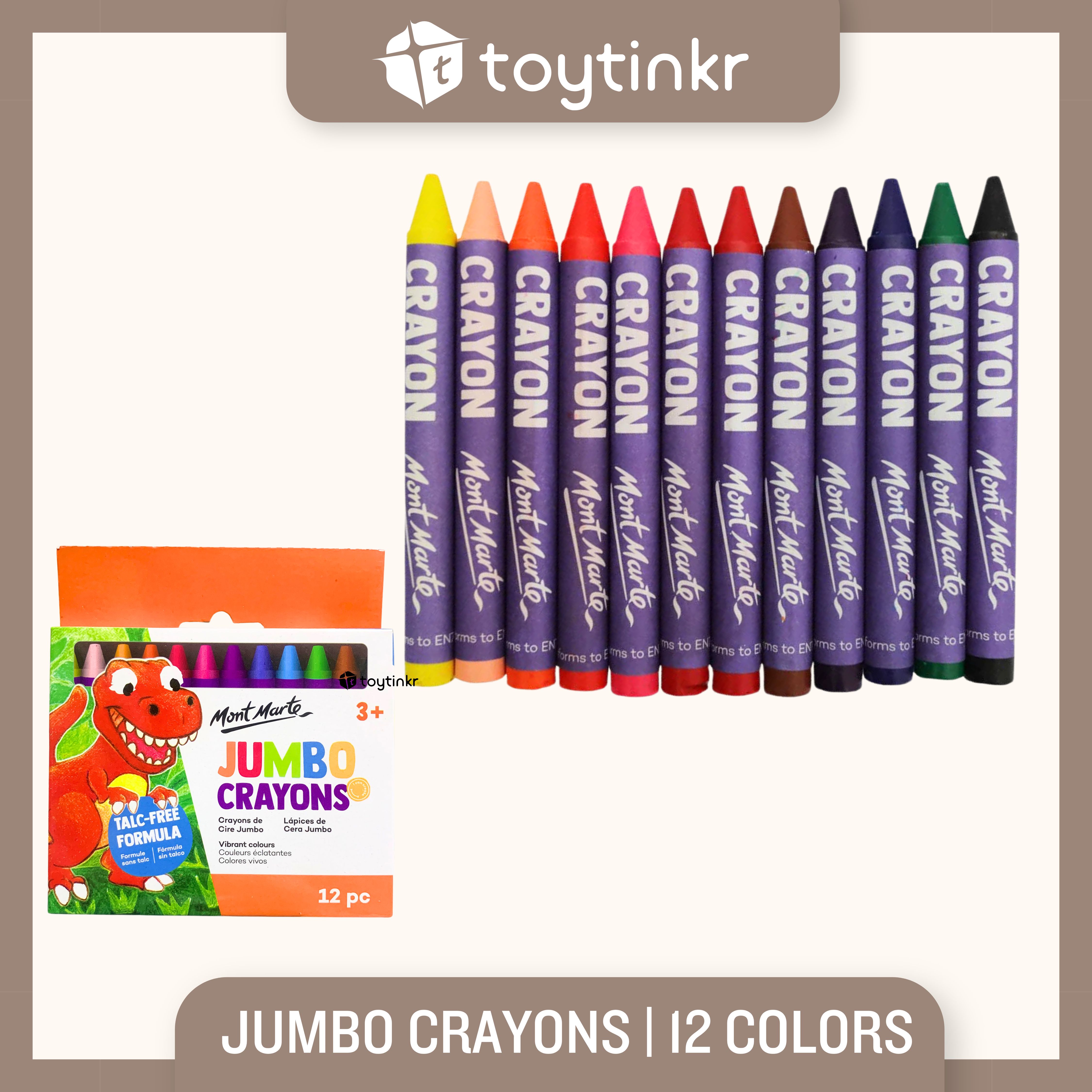Mont Marte Regular & Jumbo Crayons By Toytinkr