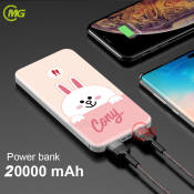 Cute Cartoon Powerbank - 20000mAh, Fast Charging, 2 Output/2 Input