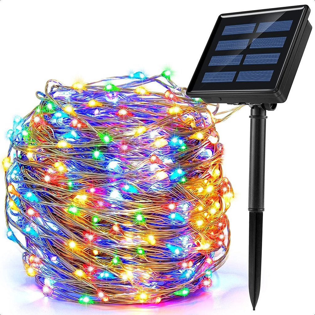 Outdoor Solar String Lights 7M 12M 8 modes Fairy light Waterproof Christmas Party Decoration Lamp Decoration Copper Wire Fairy Strip Light