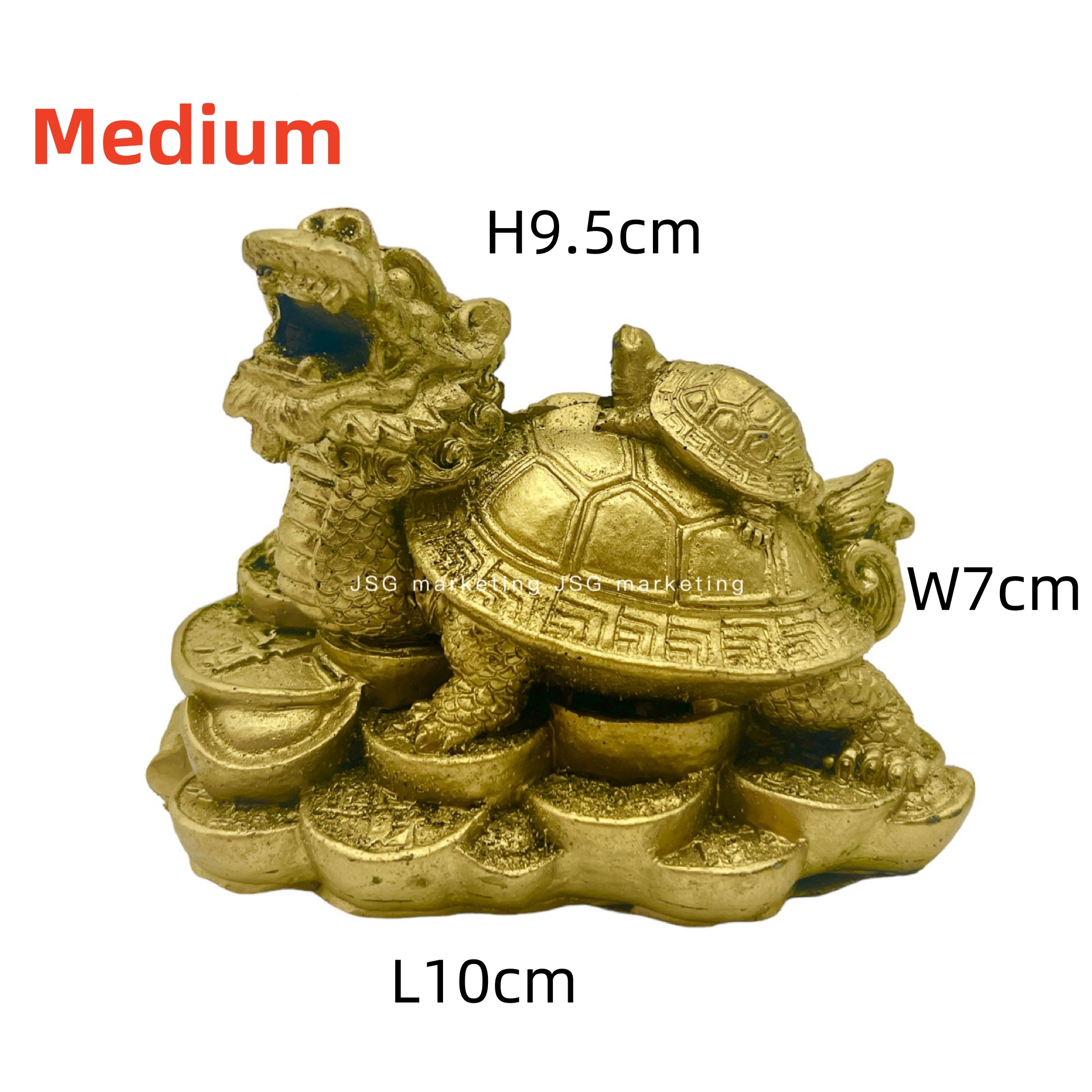 Feng Shui Dragon Turtle Statue Resin Home Decoration Attract Wealth Good Luck Figurine