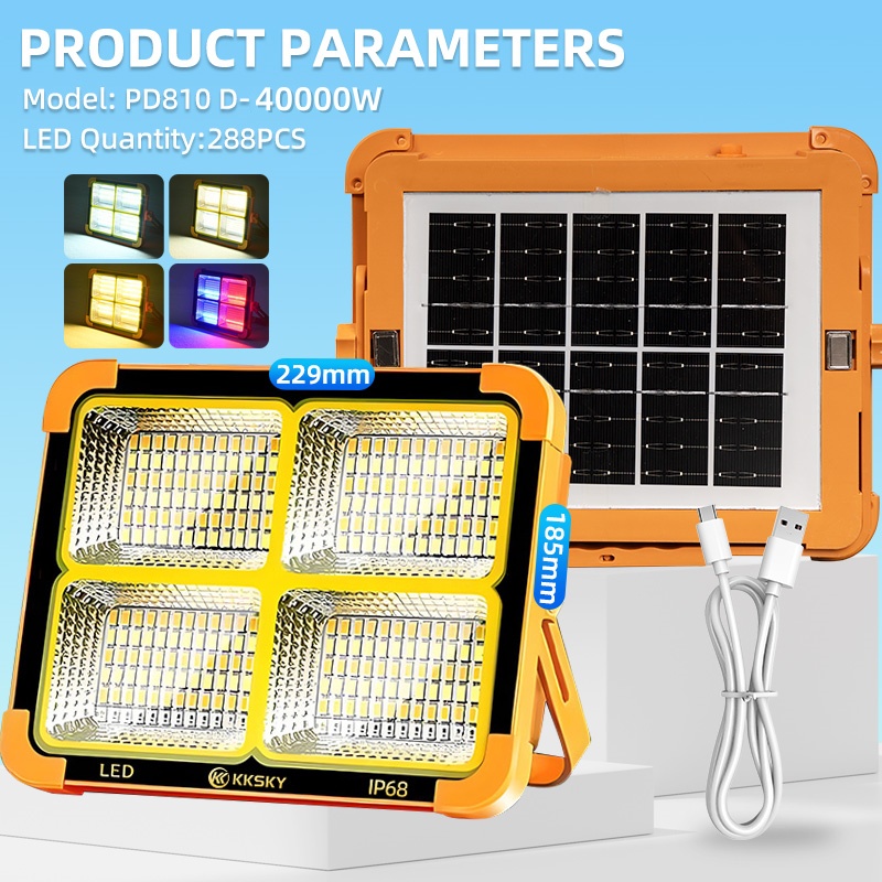 KINGSOLAR BUY 1 TAKE 1 Solar Lighting Outdoor 20000W Portable Solar Lights Magnetically Absorbed Indoor Type-C Fast Charge Home Emergency Camping Lighting for Construction Sites