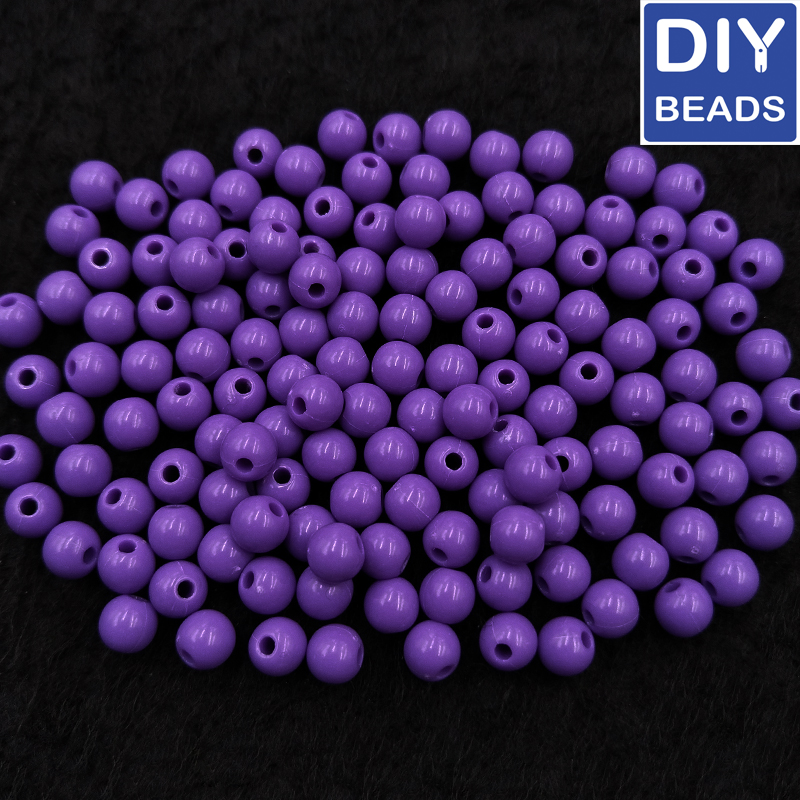 Diy Beads Smooth Beads Chalk Dark Violet 250grams