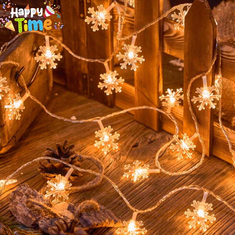 Happy Time Ball String Lights Indoor Bedroom Bulbs Lamp Light Home Decor Star Fairy Lights Battery Supply Diy Gifts Box Wreath Xmas LED Strip Lighting Snowflake Christmas Lantern Wall Backdrop Design Birthday Wedding Party Decoration