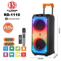 RD-C27 Bluetooth Speaker Wooden 6000W 4Pcs Bluetooth Portable Super Bass Speakers Trolly Wireless Fountction of TV/FM/Karaoke/Vedioke Speaker Free Wireless Microphone