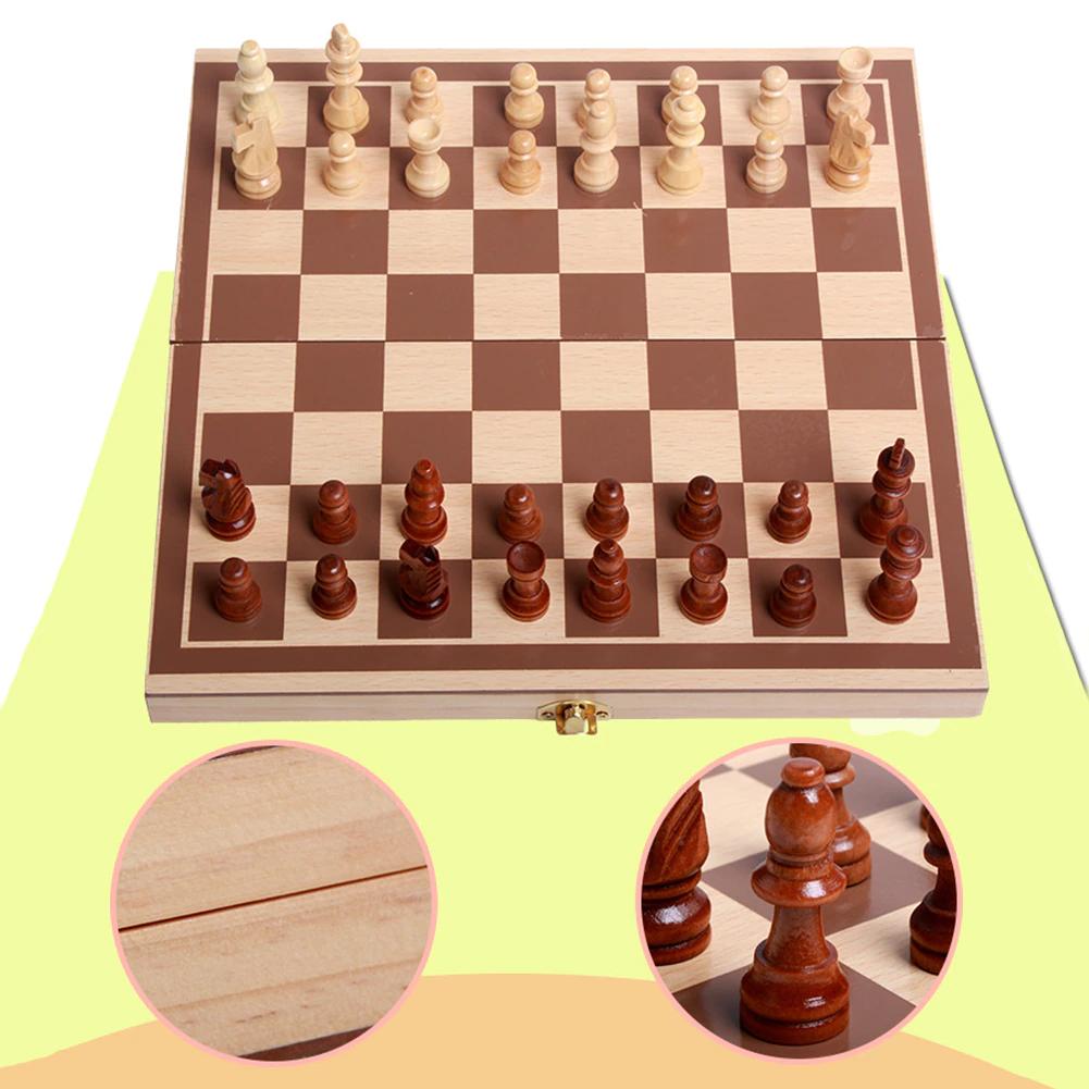 Hodeso Wooden Folding Chess Set High Quality Chess Board for Kids and