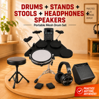 Minsine Table Top Drum Kit  with Built in Speakers Electronic Drum Set