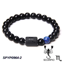 MONIKO original Fashionable 12 Constellations Bracelets for Men and Women - Natural Gemstone Beads Stretchy Design and Alloy Buckles for a Lucky Zodiac Sign Jewelry Bracelet.