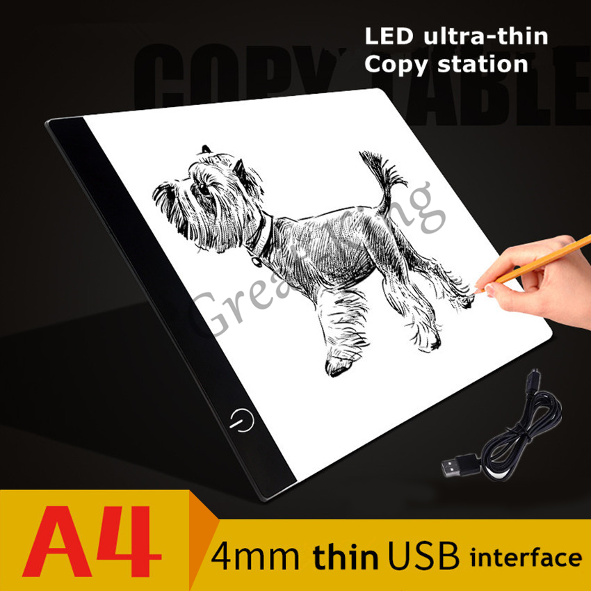 Great-King A4 LED Artist Thin Art Stencil Drawing Board Light Box Tracing Table Pad Board