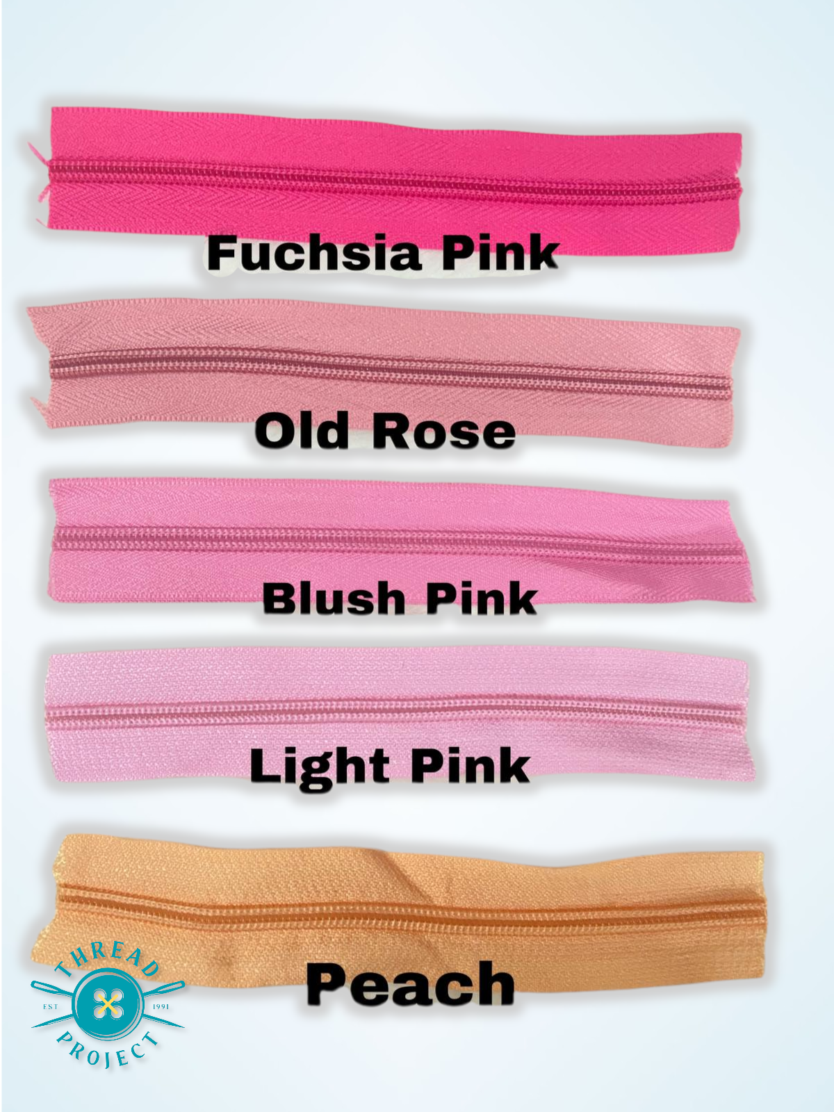 Continuous Zipper #5 and #3 Sold per yard Nylon Zipper Only (Slider sold separately)