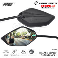 LEGITMOTO HONDA / YAMAHA SIDE MIRROR NON-GRADED CLEAR LENS BLACK ADJUSTABLE LONG STEM H3246-H / H3246-Y SPEEDMOTO