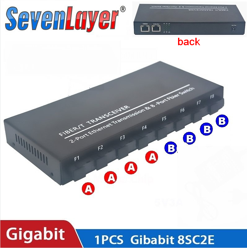 2026 Fiber Optical switch 8 SC 2 1000M RJ45 Industrial Grade Gigabit Ethernet Switch media Converter