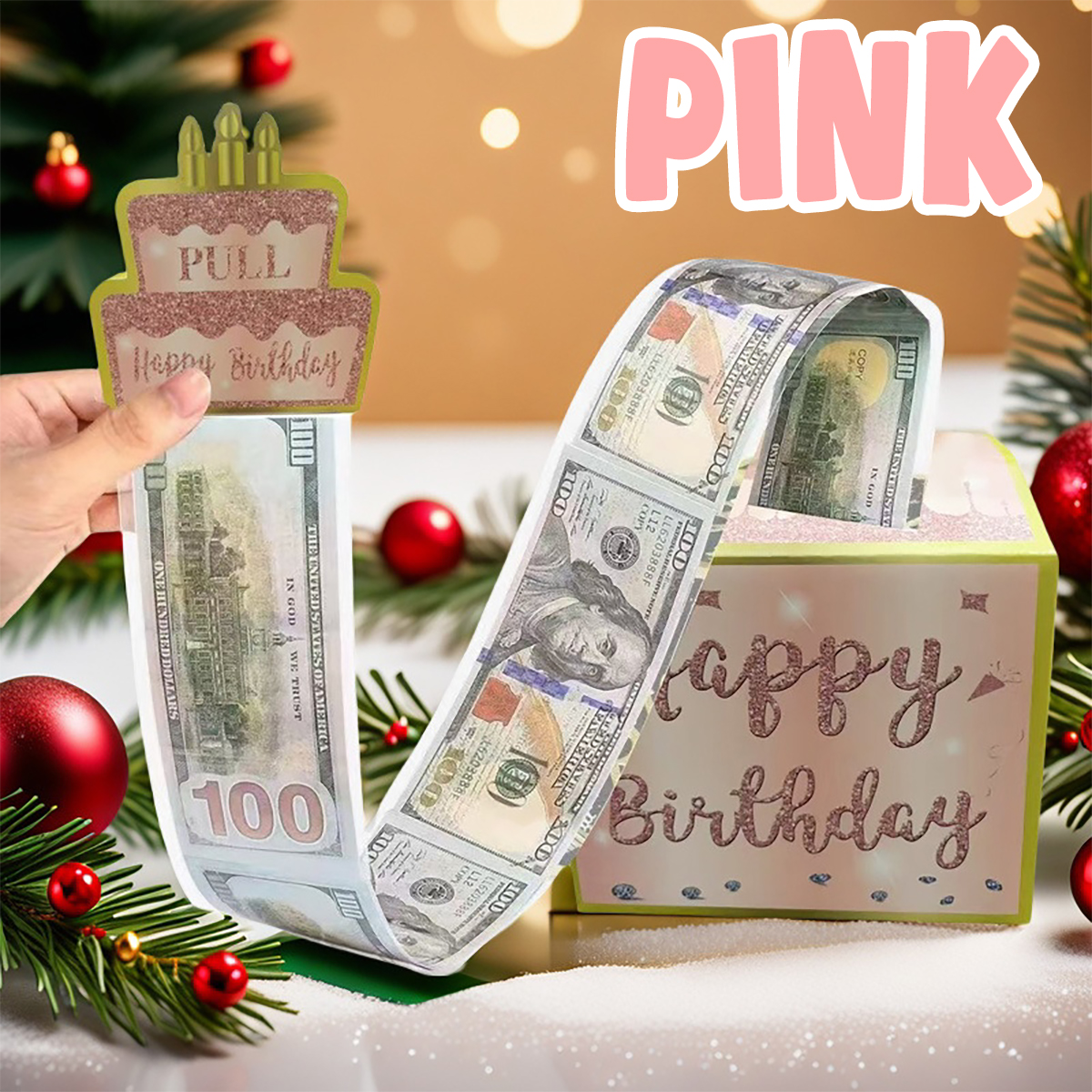 30PCS Black Gold Birthday Money Box for CashBirthday Decoration Pull-Out Gift Box Cash Gift Birthd