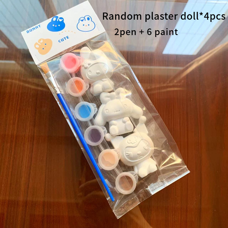 4PCS Coloring Painting Toys Plaster Doll Plaster Painting Set Educational toys