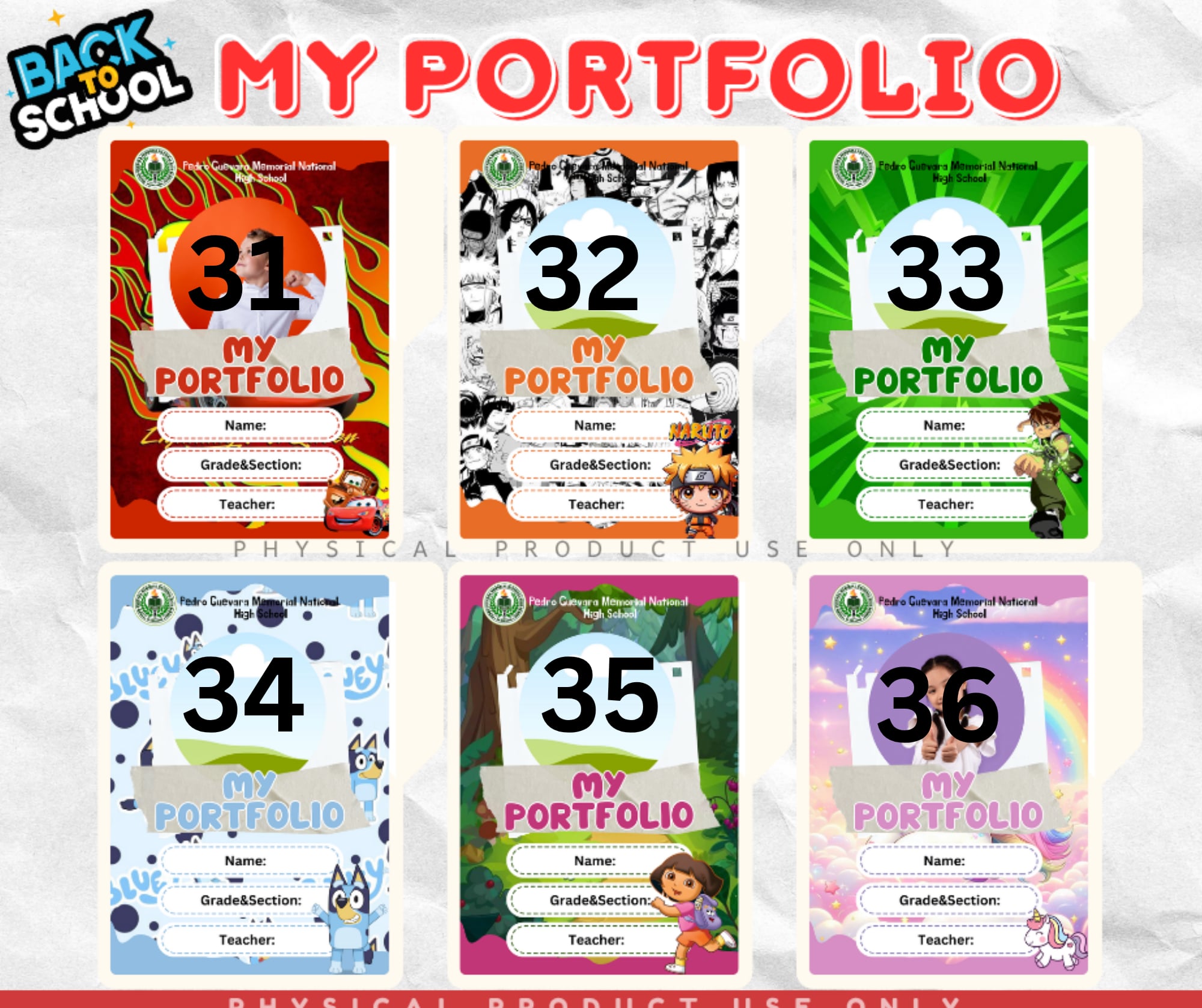 Customize Portfolio Front Cover - A4 Sticker Paper