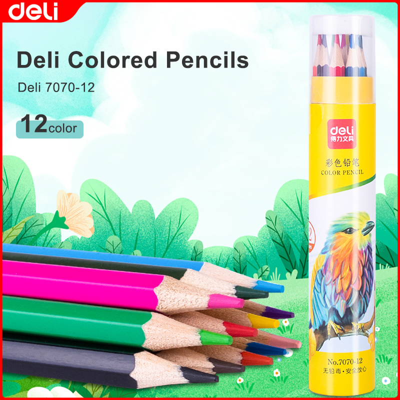 Deli 12/24/36 Color Hexagonal Pole Colored Pencils Lead 7070-12 7070-24 7070-36