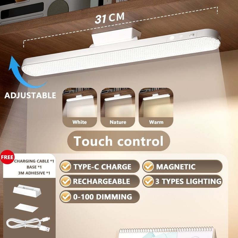 Magnetic LED Light Rechargeable Table Lamp For Study Remote Control Desk Lamp Dimmable Cabinet Light