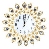 Luxury Diamond Large Wall Clocks Metal Living Room Wall Clock - intl