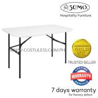 Sumo ST-2448SLM Rectangular Solid Slim Top Table Furniture with Foldable Steel Legs (White) Restobar Furniture Restobar Table Bar Furniture Bar Table Designer Table Pantry Table Cafe Table Cafe Furniture Restaurant Furniture Outdoor Table