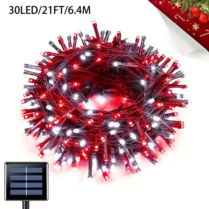（Warranty）TIMSOT Solar String Light 12M 100LED 8 Modes Solar Lamp Outdoors Waterproof for Gardens Wedding Party Valentines Christmas Tree Homes