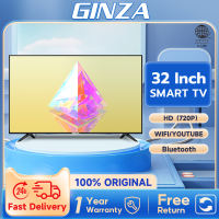 GINZA Smart TV 32 Inches HD LED TV Android TV Flat Screen Smart Bluetooth TV