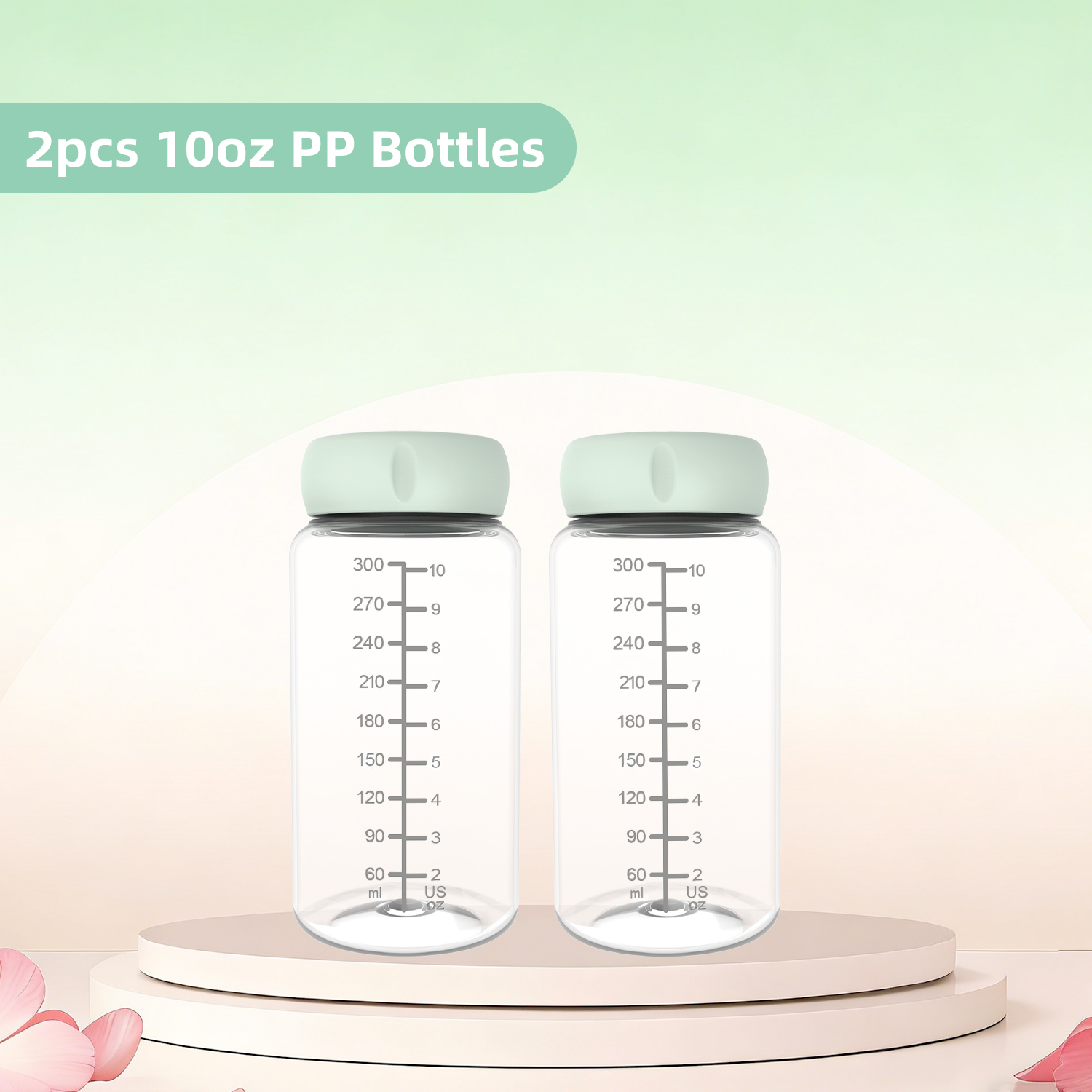 yootree Portable Breast Milk Cooler 24H Cooling Ice Free Breastmilk Chiller with 2PCS 300ml Breast Milk Storage Bottles BPA Free Travel Cooler