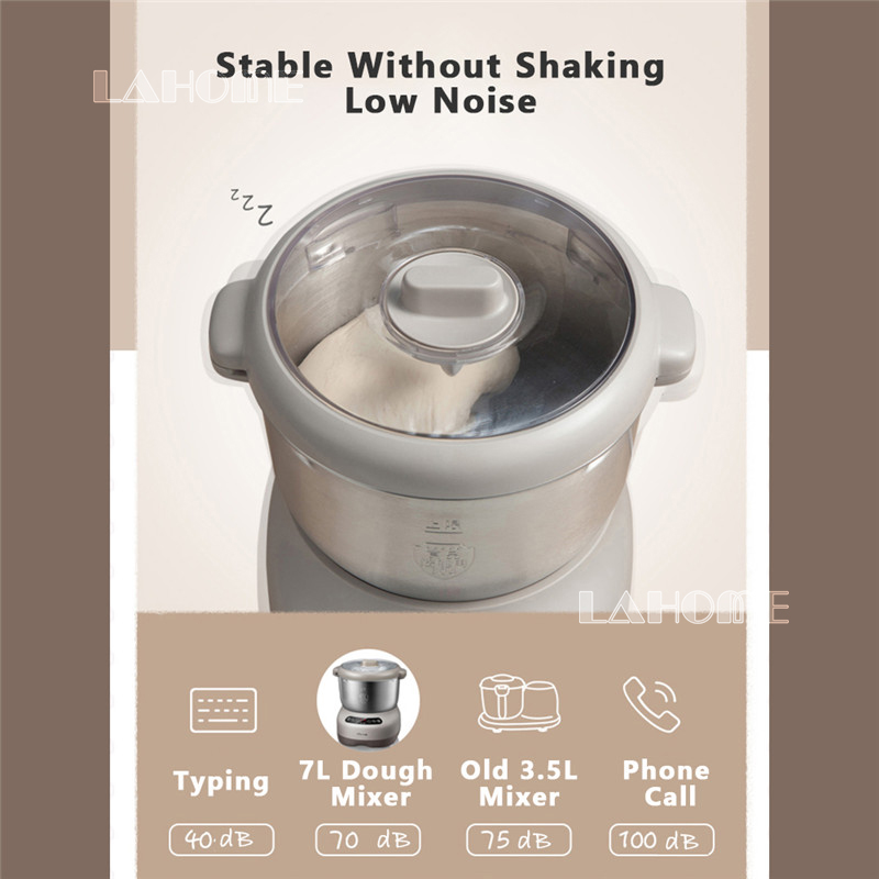LAHOME Bear Dough Mixer 7L 304 dough kneader mixer Electric Mixer for
