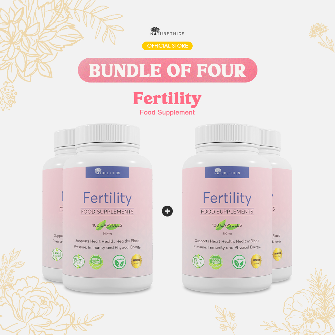 Naturethics Fertility Aid Bundle of 4 for Pregnancy Nutrition PCOS Irregular Menstrual Cycle