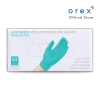 OREX Disposable Vinyl Nitrile Examination Gloves (Blue/Black/Pink/White/Green/Purple) - 1 box 100pcs