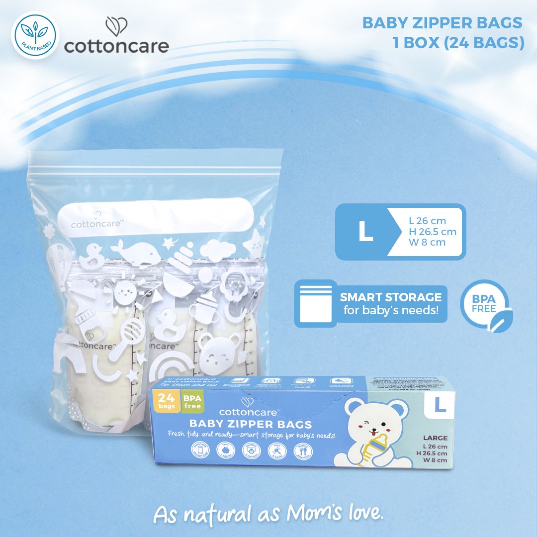 Cottoncare™ Large Zipper Bags Baby Infant Ziplock Plastic Breast Milk Bag Storage