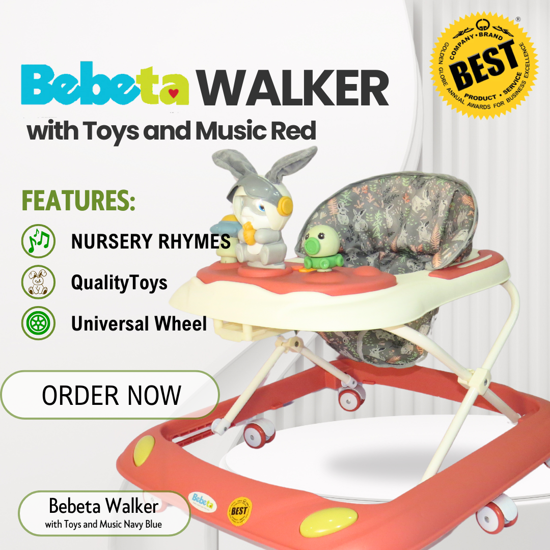 Bebeta Walker w/toys & Music Navy Blue / Red (Bunny)