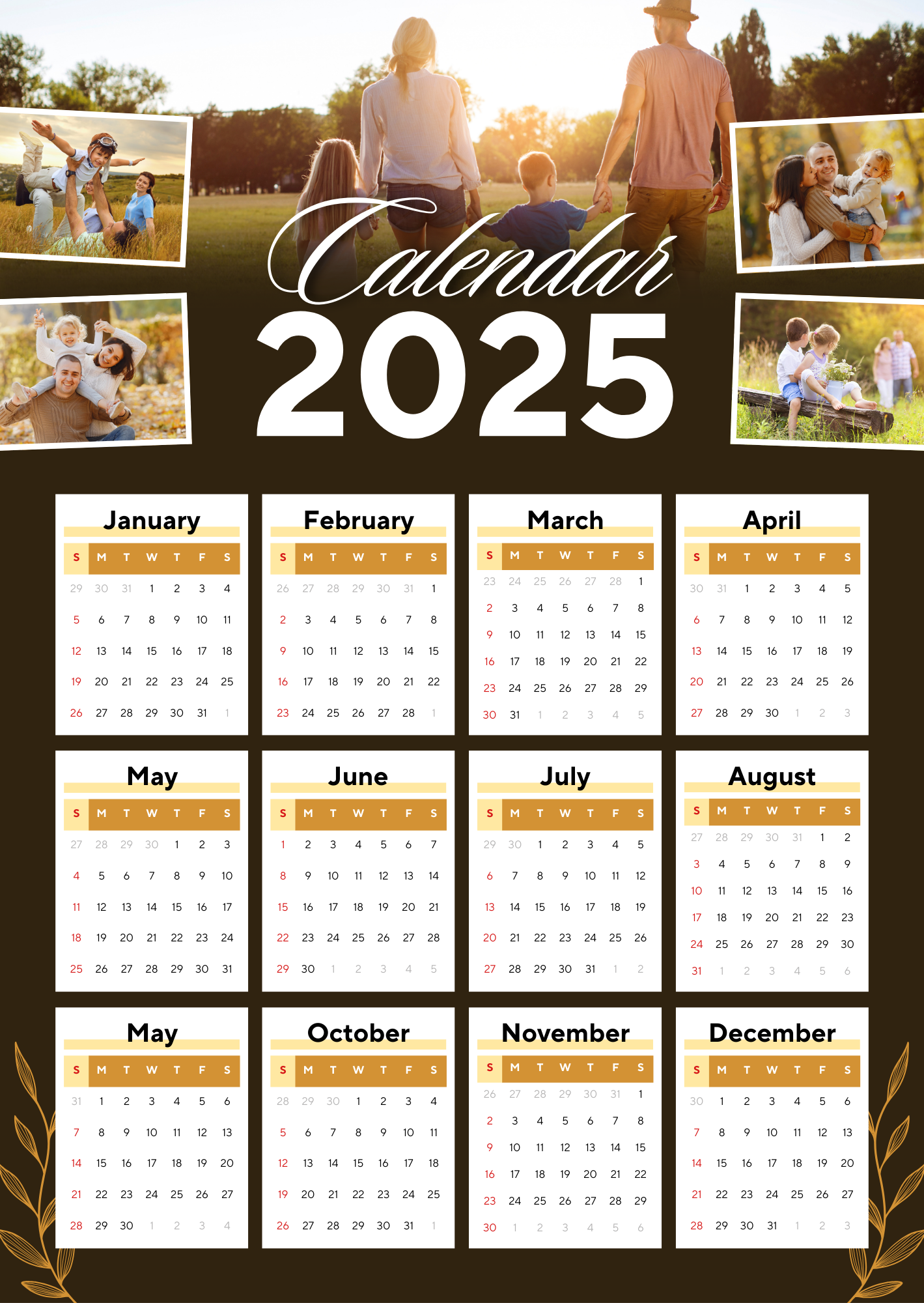 Custom Poster Calendar 2026 - Personal Business Souvenir Giveaway Laminated Calendar