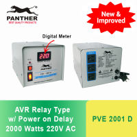 Panther PVE D Series AVR Relay Voltage Stabilizer 500W-5000W 220V AC with Power on Delay - Philippine Made