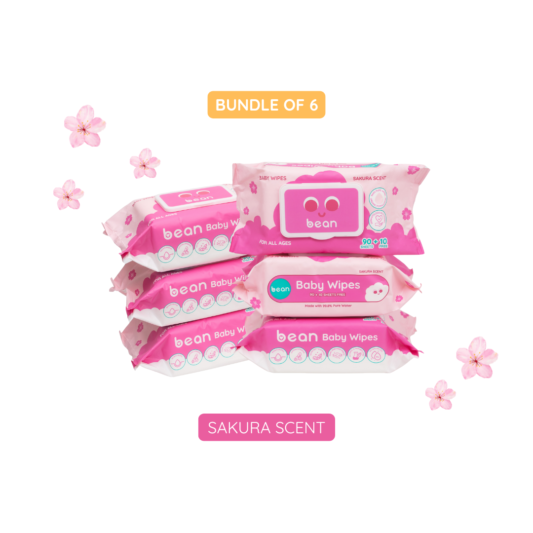 [Bundle of 6] Baby Wipes Sakura Scent 6 x 100 sheets